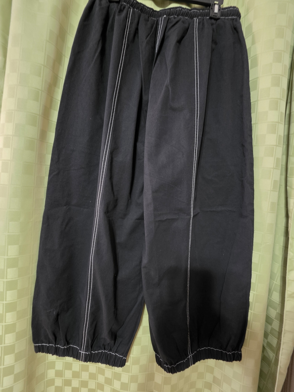 IWide-Leg Black Women's Pants with Contrast Stitching. NWOT - Picture 2 of 5